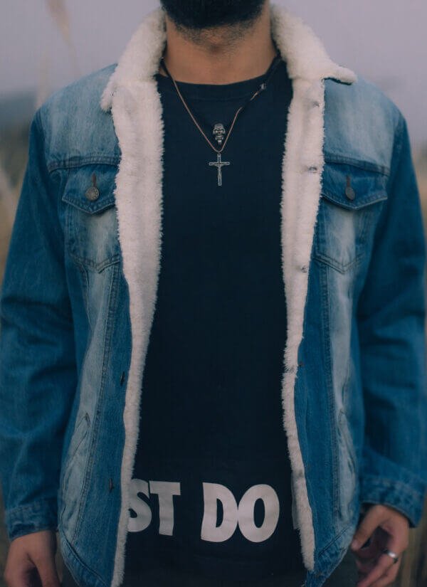 Denim Jacket with sherpa fur lining - Image 2