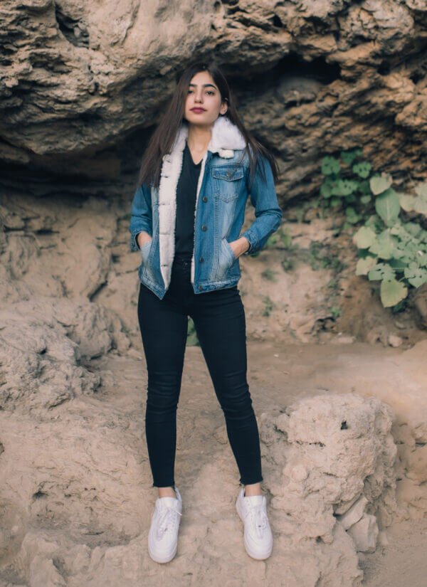 Denim Jacket with sherpa fur lining - Image 2