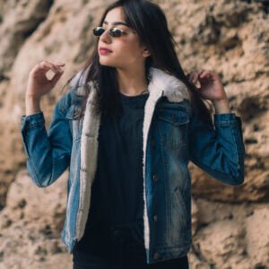 Denim Jacket with sherpa fur lining