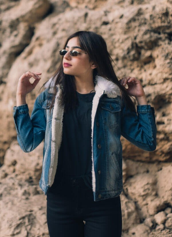 Denim Jacket with sherpa fur lining