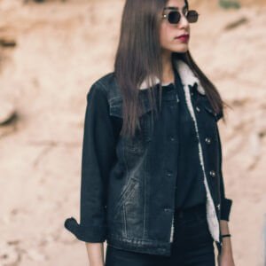 Denim Jacket with sherpa fur lining