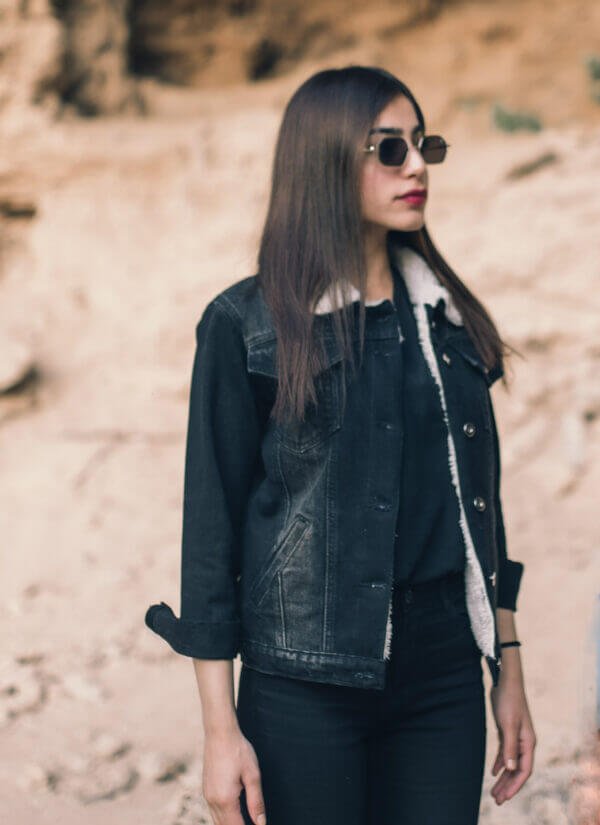 Denim Jacket with sherpa fur lining
